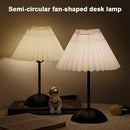 Nordic Pleated Fabric LED Table Lamp USB Plug by Axyaa for Home Atmosphere Decor