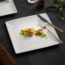 Axyaa Relief Flower Ceramic Square Plate Steak Dessert Snack Plate Molecular Cuisine