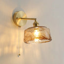Axyaa Glass Copper LED Wall Sconce for Corridor Bedroom Living Room