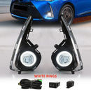 Axyaa Toyota Yaris Vitz Fog Lamp with LED Angel Eyes DRL Turn Signal Chrome Trim