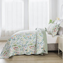 Axyaa Wildflower Floral King Size Microfiber Quilt Set - Lightweight Retro Bed Cover