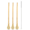 Stainless Steel Bent Straws Set with Brush - Axyaa Cocktail Party Accessories