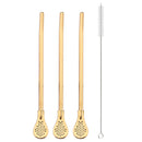 Stainless Steel Bent Straws Set with Brush - Axyaa Cocktail Party Accessories