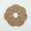 Rattan Straw Wall Hanging Decor by Axyaa - Handmade Round Frame Ornament & Table Mat