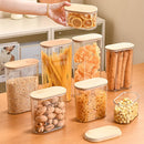 Axyaa Clear Storage Jars with Wood Lid, Airtight Food Container for Kitchen Organization