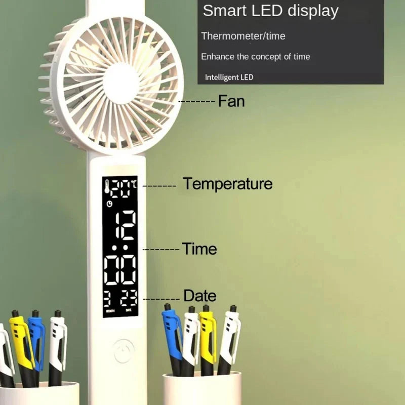 Axya Rechargeable Study Desk Lamp with Fan, Clock Display & LED Reading Light