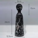 Axyaa Leopard Texture Glass Vase Modern Floral Arrangement Room Decor