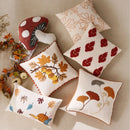 Axyaa Autumn Maple Leaf Embroidered Pillowcase Set