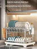 Axyaa 2 Tier Dish Drying Rack & Utensil Holder Stand