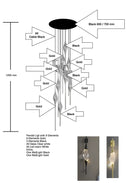 Axyaa LED Crystal Pendant Chandelier Set for Modern Room Decor