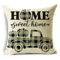 Axyaa Fall Pumpkin Sunflowers Linen Throw Pillowcase - Office, Bedroom Decor