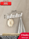 Axyaa Space Aluminum Kitchen and Bathroom Storage Hook Rack