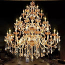 Axyaa Crystal Chandelier: Luxury Penthouse Living Room Lighting, Modern Candle Light for Staircase & Hall.