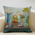 Axyaa Vintage Flower Cushion Cover 45x45cm Square Pillow Case Nostalgic Design