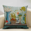 Axyaa Vintage Flower Cushion Cover 45x45cm Square Pillow Case Nostalgic Design