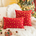 Axyaa Christmas Printed Plush Pillow Cover 45x45 - Stylish Sofa Decor