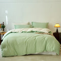 Axyaa 100% Cotton Yarn-Dyed 4-Piece Duvet Set - Ultra-Soft Bedding