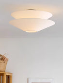 French Cream Ceiling Light Fixture - Axyaa Fabric Lamp for Living Room Bedroom