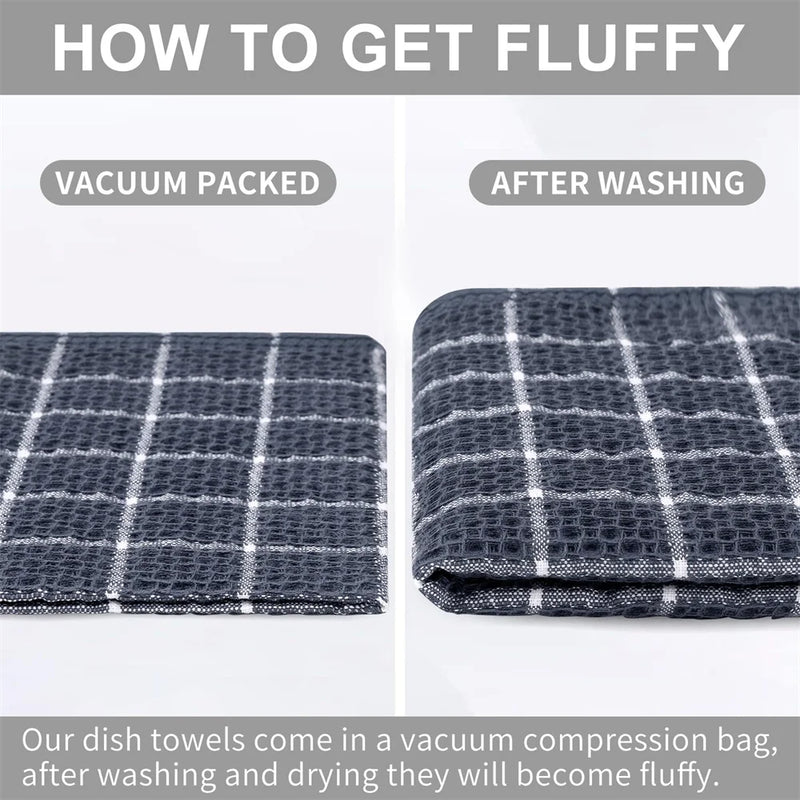 Axyaa Kitchen Towels: Absorbent Honeycomb Cleaning Cloth Set for Dishes, Tableware & Glass