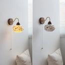 Axyaa Tiffany Style Shell Glass LED Wall Light with Copper Arm