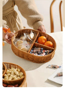 Axyaa Fruit Tray and Candy Box Set, Imitation Rattan Woven Basket