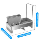 Axyaa Stainless Steel Sink Caddy & Sponge Holder with Brush Holder and Soap Dispenser