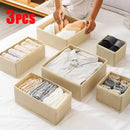 Axyaa Underwear Drawer Organizers Set of 3 - Foldable Storage Box for Wardrobe