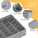 Axyaa 24-Compartment Fabric Storage Box: Foldable Stackable Organizer for Socks, Ties, Underwear