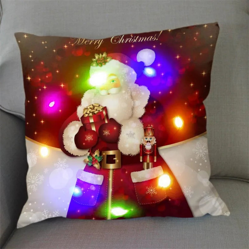 Axyaa Santa Claus LED Light Pillowcase 45X45cm