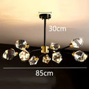 Axyaa Nordic Copper Crystal Chandelier - Luxury LED Pendant Lights