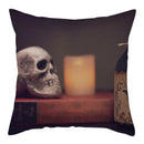 Axyaa Nightmare Pumpkin Ghost Print Linen Throw Pillow Cover for Home Sofa, 45x45cm