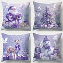 Axyaa Christmas Pixels Cushion Cover: Santa, Tree, Deer, Snowman Design for Sofa, Bedroom, Car