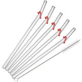 Axyaa Glass Christmas Straws Set with Cleaning Brush - 6Pcs - Bar Accessories