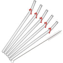Axyaa Glass Christmas Straws Set with Cleaning Brush - 6Pcs - Bar Accessories