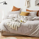 Axyaa 4-Piece Queen Size Dark Olive Green Duvet Cover Set