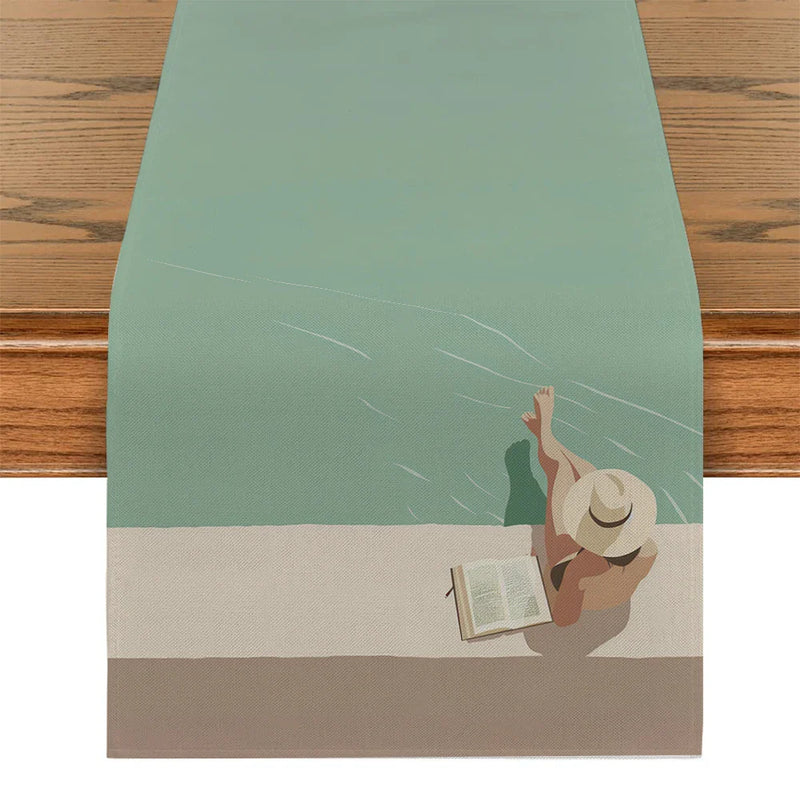 Axyaa Farmhouse Sun Hat Table Runner for Kitchen & Dining Decor
