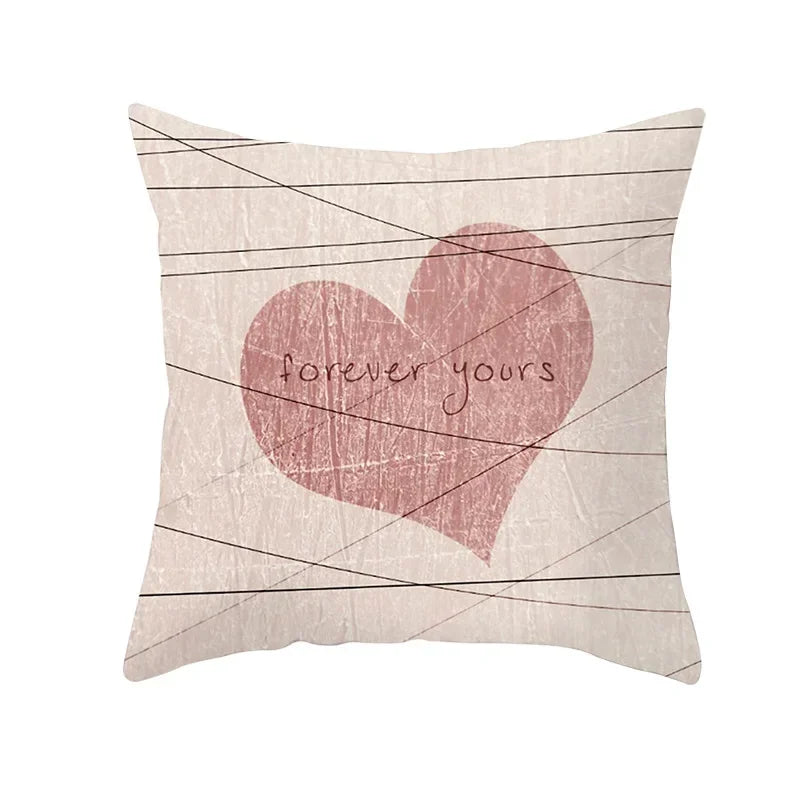 Axyaa Romantic Couple Pillowcases | Soft Cartoon Pattern Sofa Pillow Covers