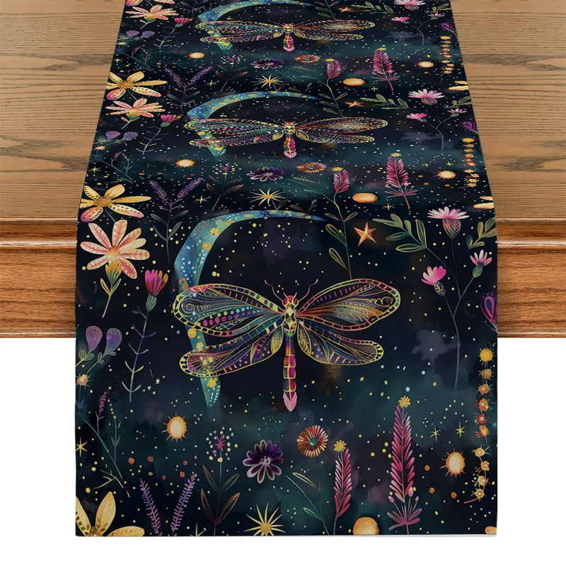 Axyaa Floral Insects Table Runner Wedding Dining Coffee Long Cloth