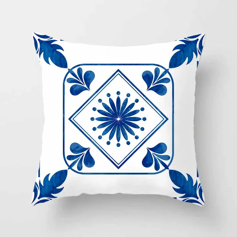Axyaa Blue Mandala Pattern Pillow Case 45*45cm