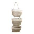 Axyaa 3-Layer Handwoven Wall Hanging Storage Basket - Multiuse Door Storage Pouch
