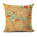 Axyaa Floral Wave Pattern Cotton Linen Throw Pillow Cover Home Decor Sofa 45x45cm