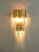 Axyaa Crystal Golden LED Wall Sconce for Bedroom Decor