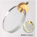 Axyaa Gold Finish Crystal Pendant Light: Modern LED Chandelier for Kitchen Dining Room