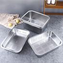 Stainless Steel Drain Tray Strainer by Axyaa - Food Washing Basket & Storage Basin
