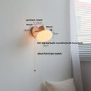 Axyaa Nordic Modern Wood Amber Glass LED Wall Sconce Stair Light FixtureLampara