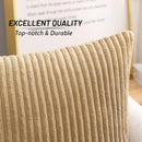 Axyaa Plush Flannel Khaki Pillow Covers for Couch and Home Decor