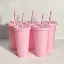 Axyaa Kawaii Coffee Cup Tumbler with Straw Lid - Portable Reusable BPA-Free Bottle