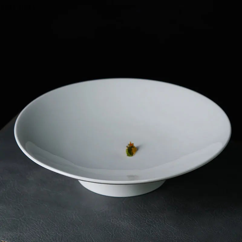 Axya Ceramic Dinner Plate High Feet Serving Tray Sushi Snack Salad Fruit Bowl