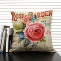 Axyaa Retro Flowers Pattern Cushion Cover - European & American Style Pillow Case