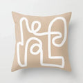 Axyaa Minimal Line Abstract Sun Pattern Plush Pillow Case